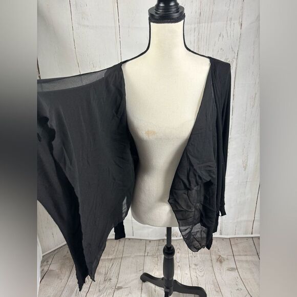 Gothic Coverup Cardigan Double Viscose Layer Black - Picture 4 of 9